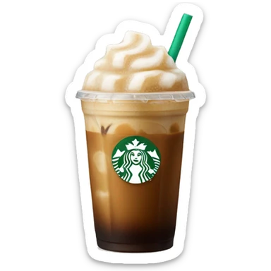 Starbuck ice coffee with ice cubes sticker