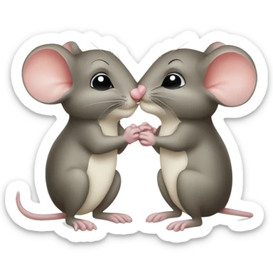 two mice kissing  sticker