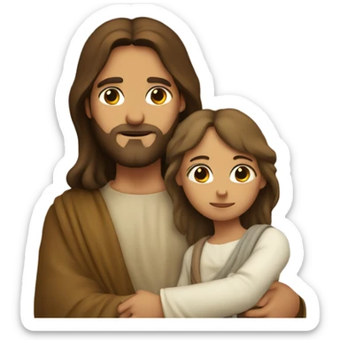 Jesus holding a girl  sticker