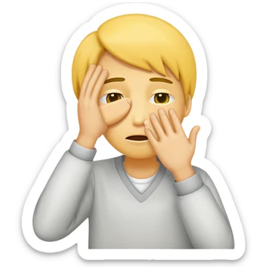 Yellow face embarrassed with hand slightly covering eyes sticker