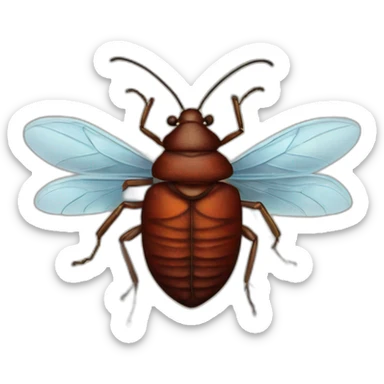 bedbug with wings sticker