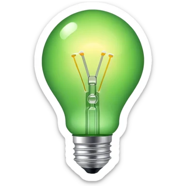Cinematic Realistic green bulb  sticker