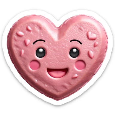 kawaii heart EMOJI made of SPAM MEAT sticker