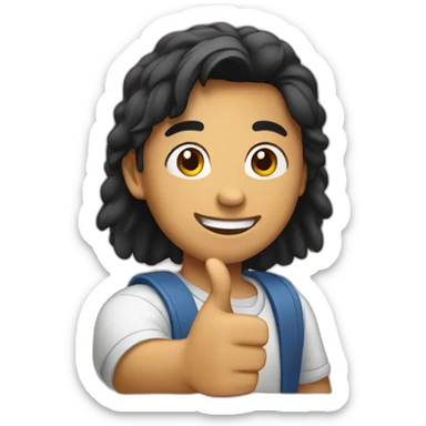 a filipino student - thumbs up sticker