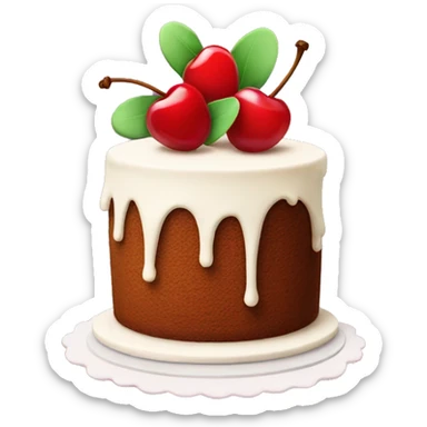 cake with cherry and clover too sticker