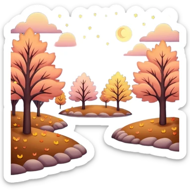 soft pastel autumn night lights sticker