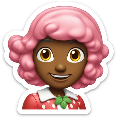 retro strawberry shortcake character sticker