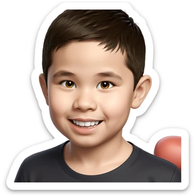smiling boy in shirt sticker