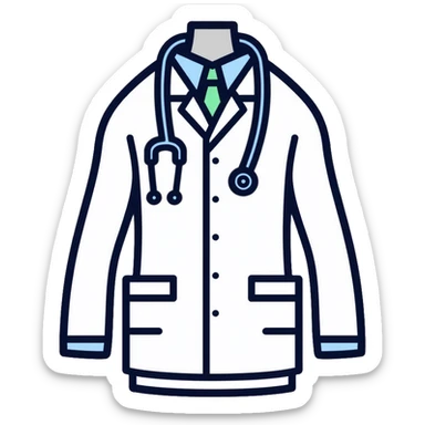 isolated white doctor coat sticker