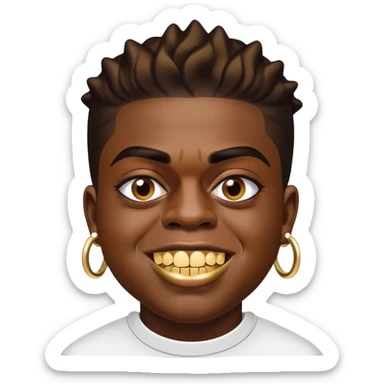 Rapper Kodak black with gold teeth sticker