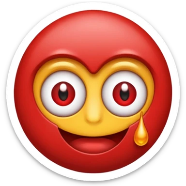 Un emoji como sonrojado y mordiéndose el dedo  sticker