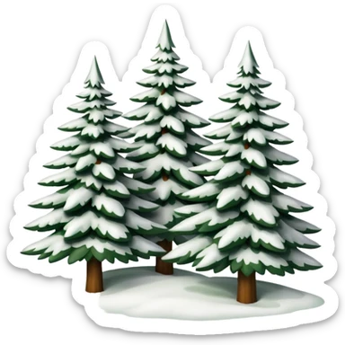10 Snowy Fraser fir trees sticker