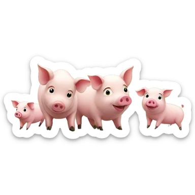 countryside with pigs  sticker