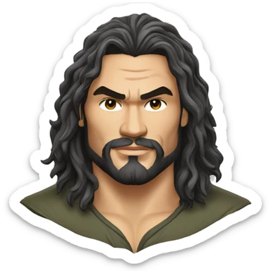 realistic jason momoa wearing tee sticker