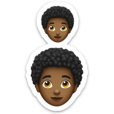 young black kid with afro sticker