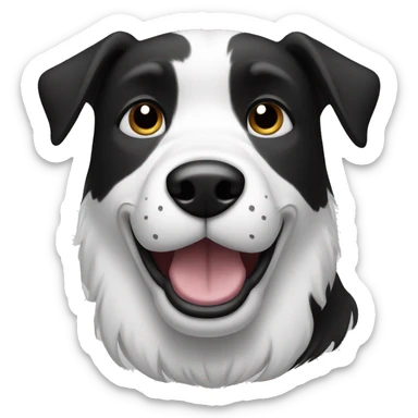 Black and white dog cartoon style sticker