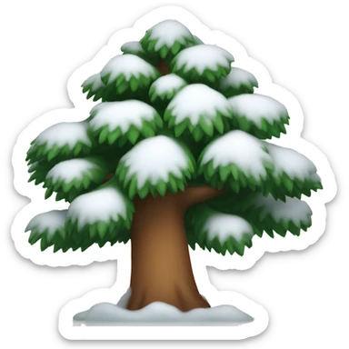 pine tree with snow on it sticker