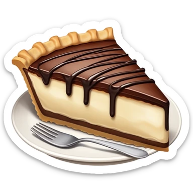 piece of pie drizzled in chocolate  sticker