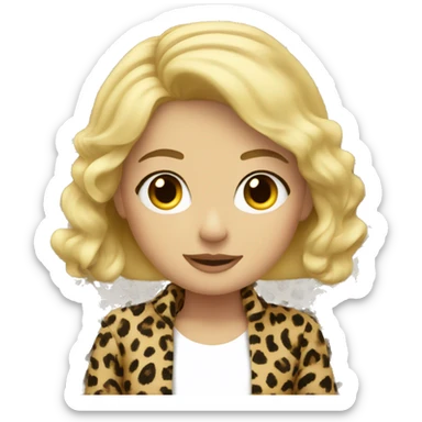 blonde girl in leopard print sticker