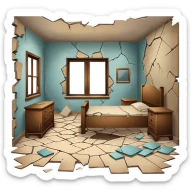 Damaged Building Interior sticker