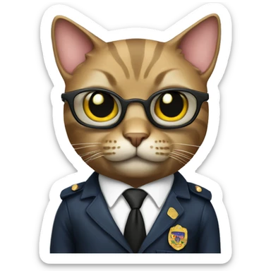 Cat as an fbi agent sticker