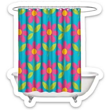 colorful shower curtain sticker