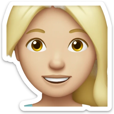 Pregnant blond women happy sticker