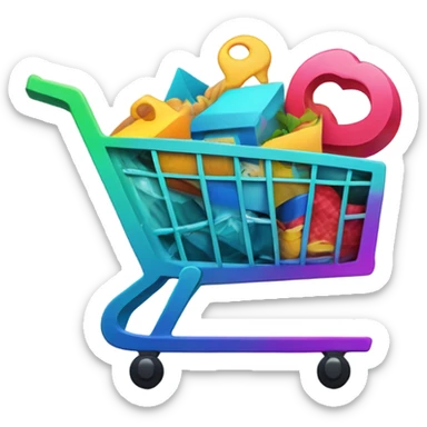 Abstract shopping cart design sticker