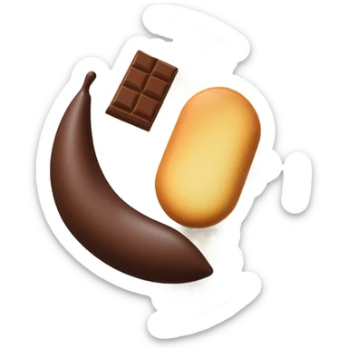 a chocolate quenelle and a larger vanilla quenelle on a plateemoji sticker