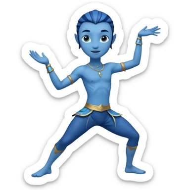 Avatar dancing blue character  sticker