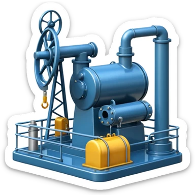 oil pumping station steel shiny sticker