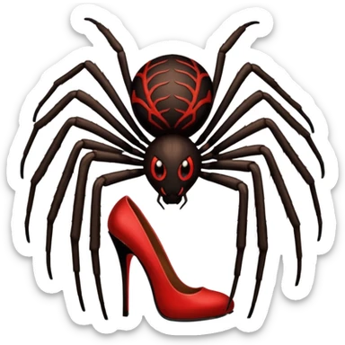 Spider with red high heels on all of his legs sticker