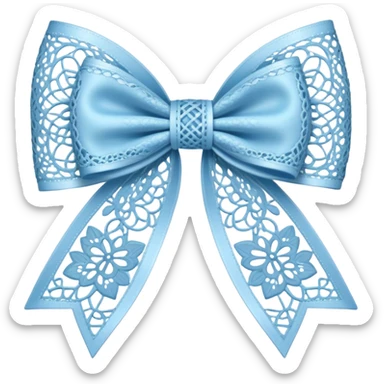 Light blue lace bow sticker