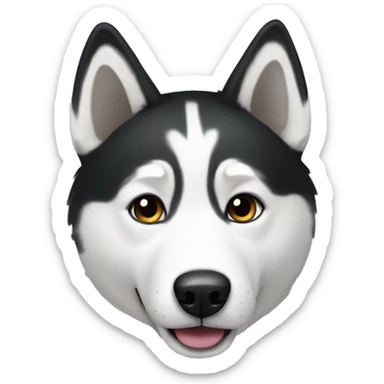 Black and white husky sticker