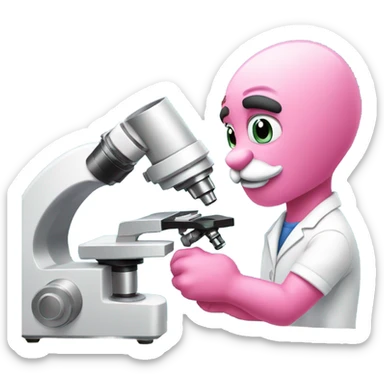 Pink panther with microscope sticker