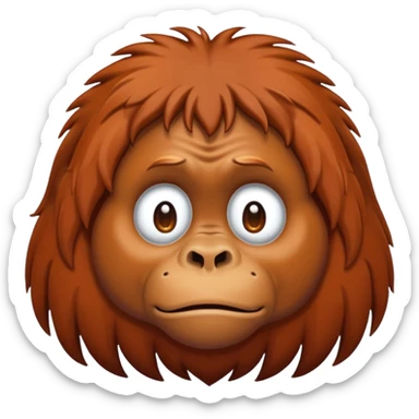 normal orangutan emoji with a single tear sticker