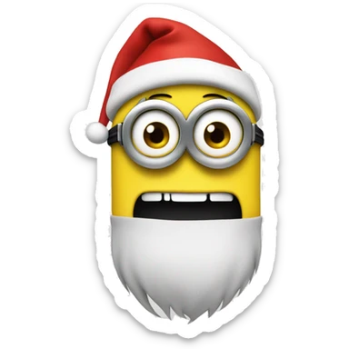 minion wearing santa hat sticker