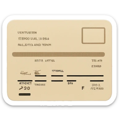 Beige asthetic plane ticket sticker