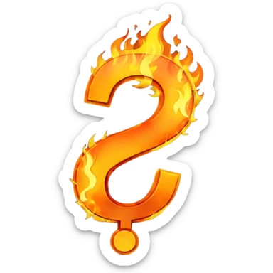 Burning question mark sticker