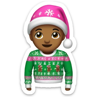 Pink cutesy ￼christmas sweater sticker