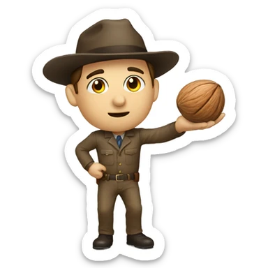 Nut inspector holding a nut sticker