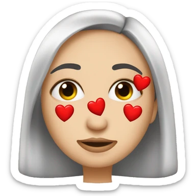 Cara tirando un beso con corazones en los ojos  sticker