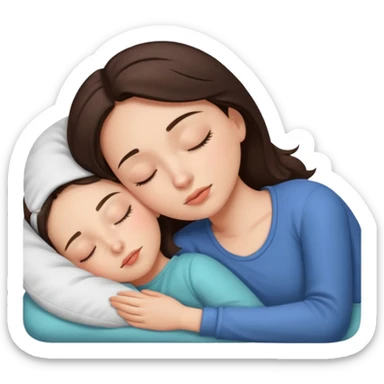 Brunette girl sleeping sticker