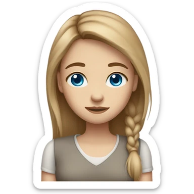 beautiful sad girl fair skin blue eyes light brown hair sticker