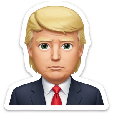 Donald Trump with blonde hair and suit sticker