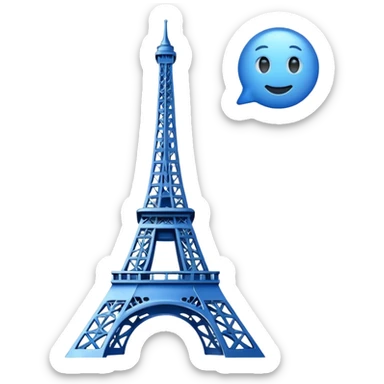 create a blue emoji of tour eiffel sticker