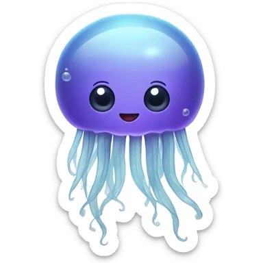 A smiling jellyfish sticker