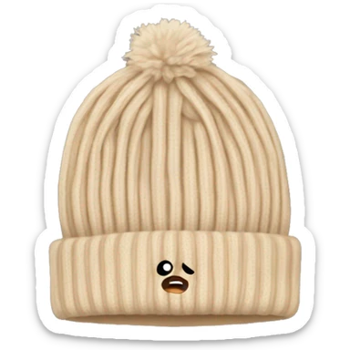 beige winter beanie no person sticker