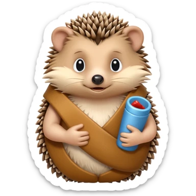 Hedgehog with arm in a sling sticker