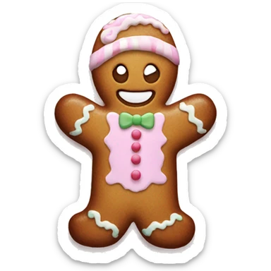 Pastel gingerbread man sticker